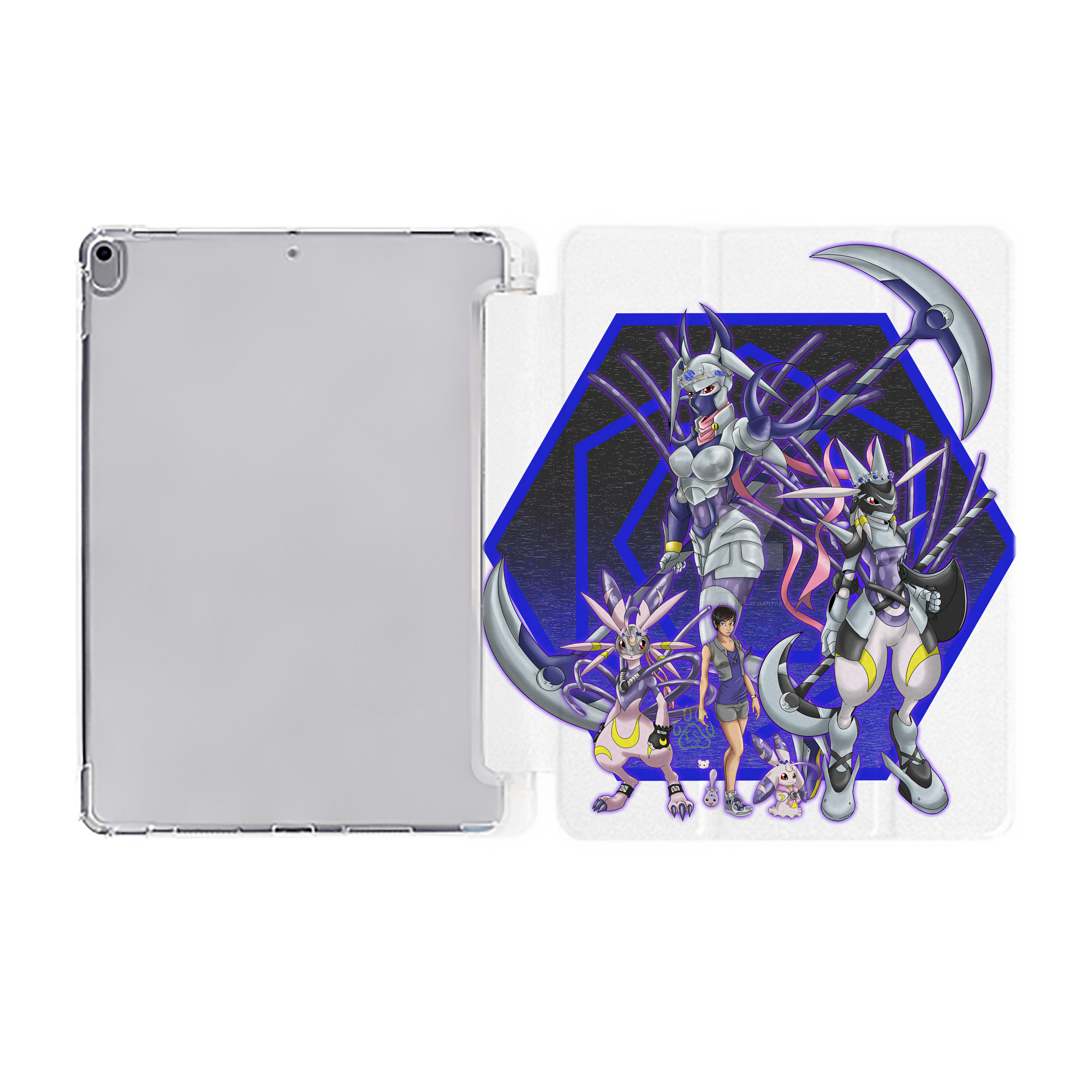 （画像用） Digimon デジタルモンスター/デジモン IPad ケース ペン収納付き 三つ折りスタンド PUレザー×シリコン 対応機種9.5/10.5/10.9インチ